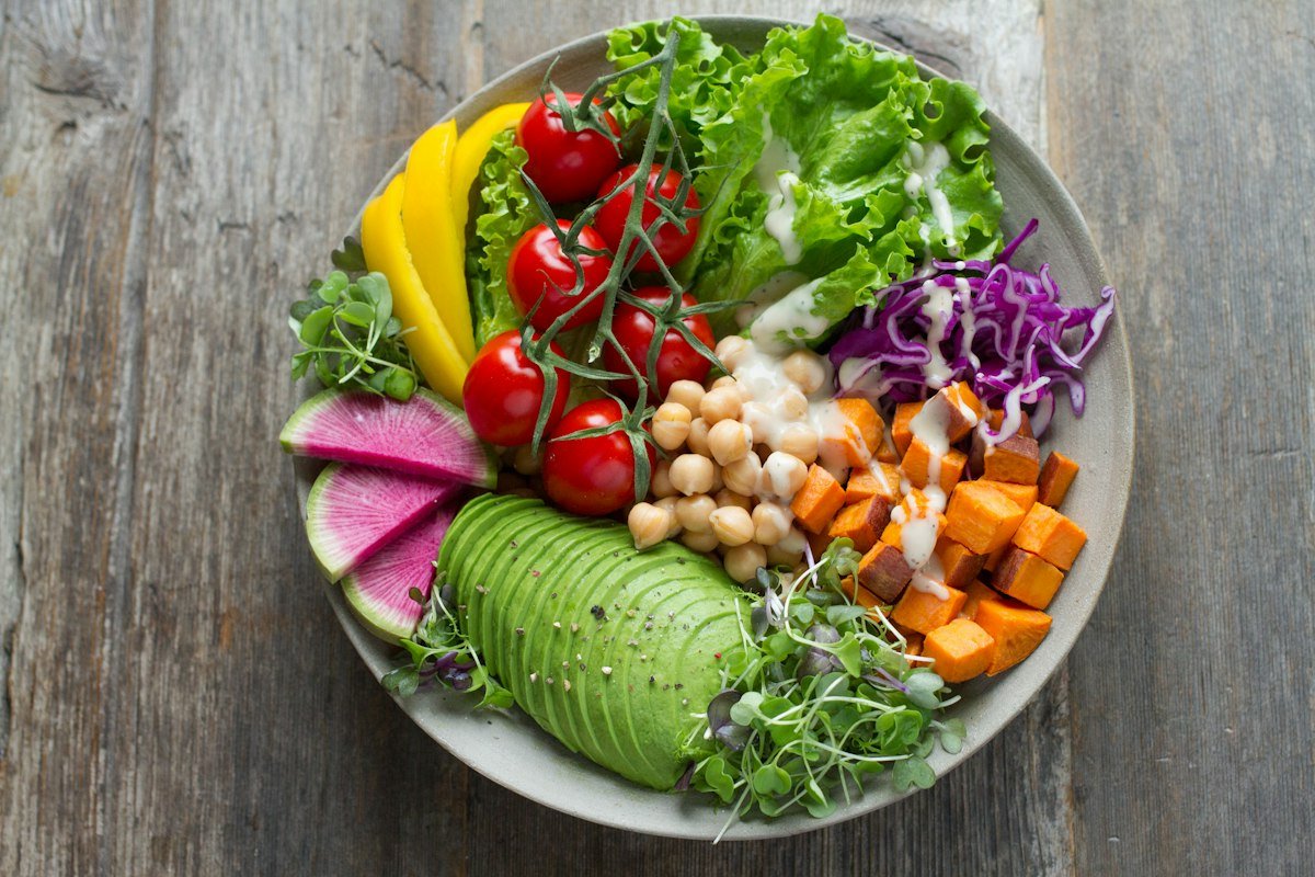 A healthy, colourful meal bowl